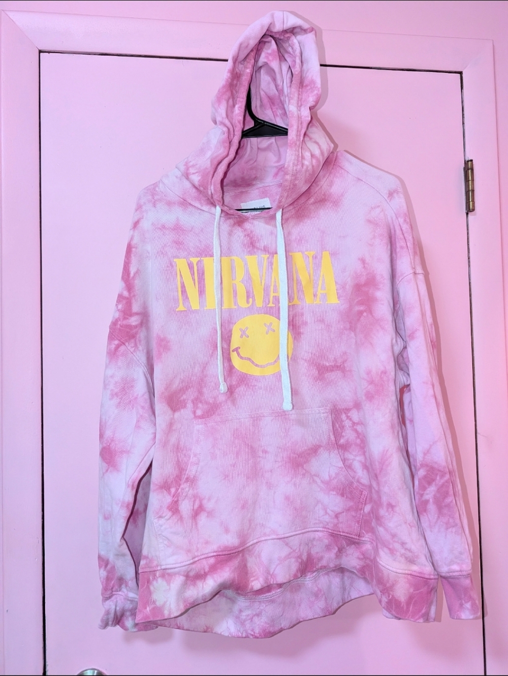 Pink Tie-Dye Nirvana Band Hoodie